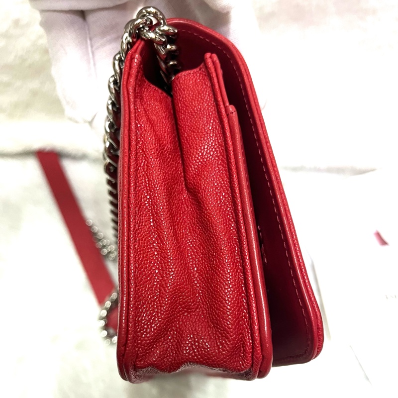 Chanel 經典 Leboy woc鍊條包/發財包/晚宴 包(#磚紅色)-26