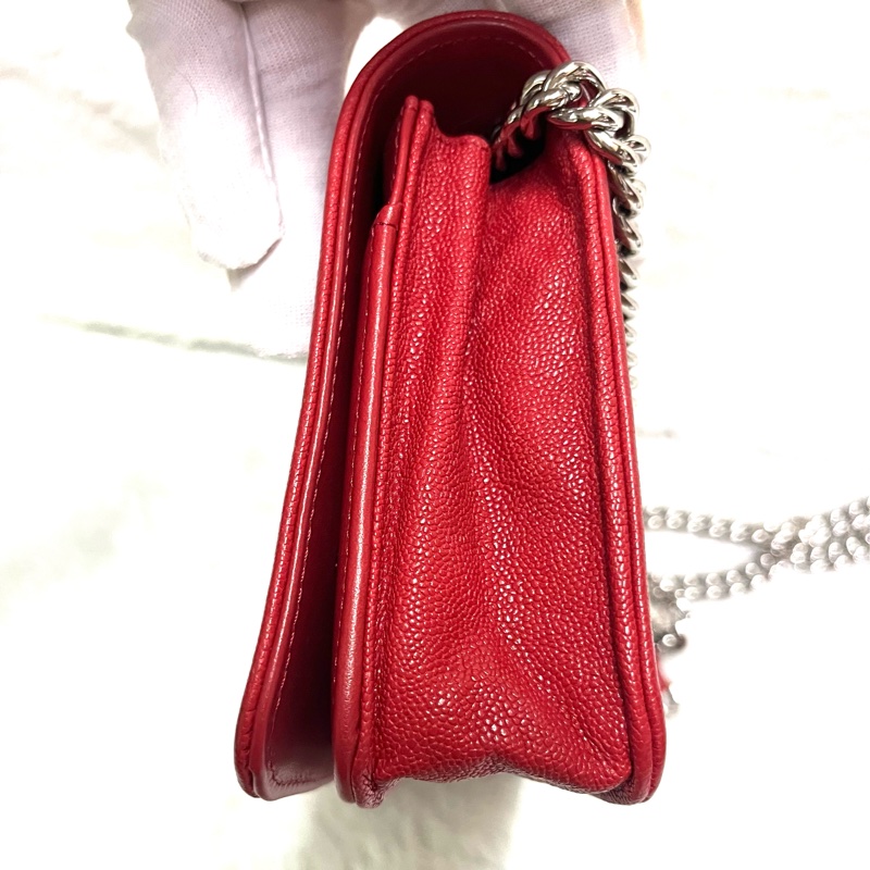 Chanel 經典 Leboy woc鍊條包/發財包/晚宴 包(#磚紅色)-27