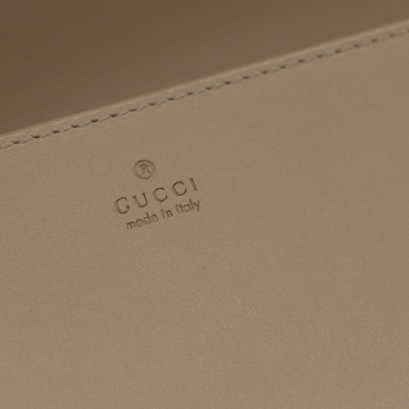 Gucci 古馳 1955系列 奶油裸色 光滑牛皮 鏈條錢包 WOC-9