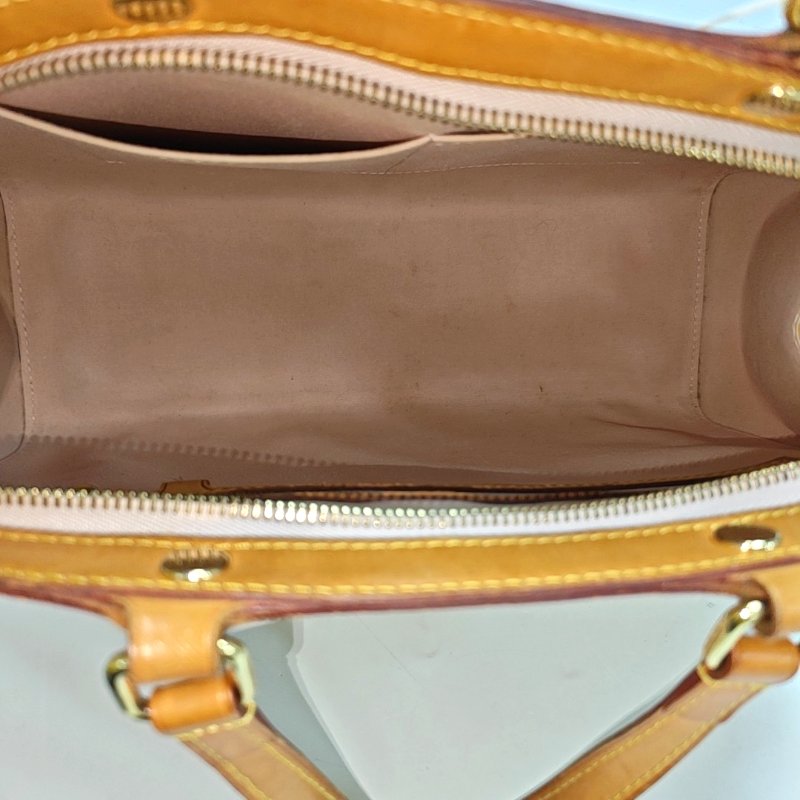 LOUIS VUITTON BREA 黃色漆皮老花壓紋醫生包手提包斜背包單肩包 金色五金 可拆卸肩帶-6