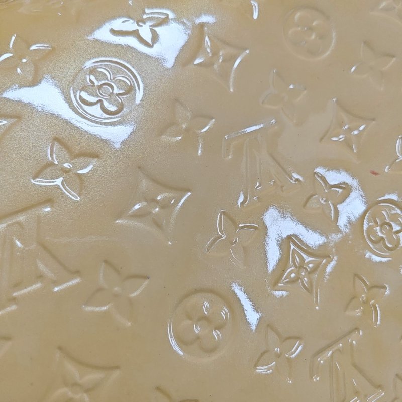 LOUIS VUITTON BREA 黃色漆皮老花壓紋醫生包手提包斜背包單肩包 金色五金 可拆卸肩帶-10