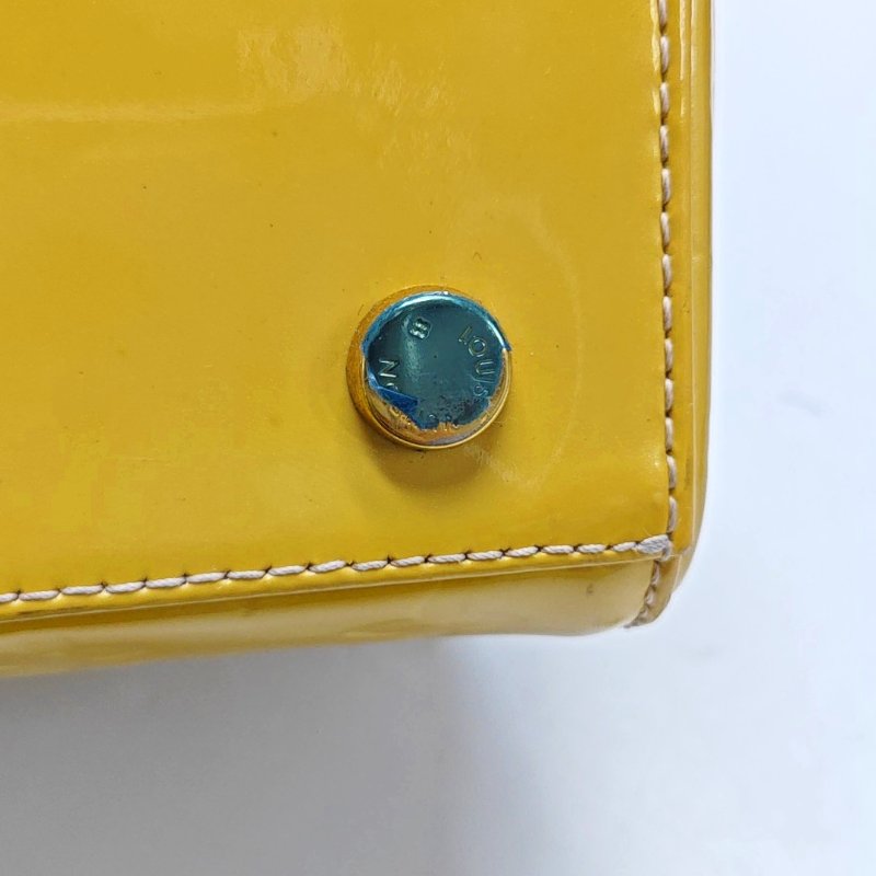 LOUIS VUITTON BREA 黃色漆皮老花壓紋醫生包手提包斜背包單肩包 金色五金 可拆卸肩帶-18