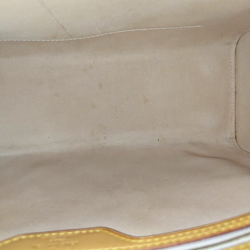 LOUIS VUITTON BREA 黃色漆皮老花壓紋醫生包手提包斜背包單肩包 金色五金 可拆卸肩帶-20