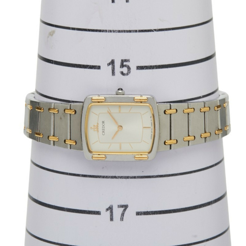 精工 Credor 手錶 2F70-5600 石英 銀色錶盤 不鏽鋼 鍍層 女款 SEIKO-6