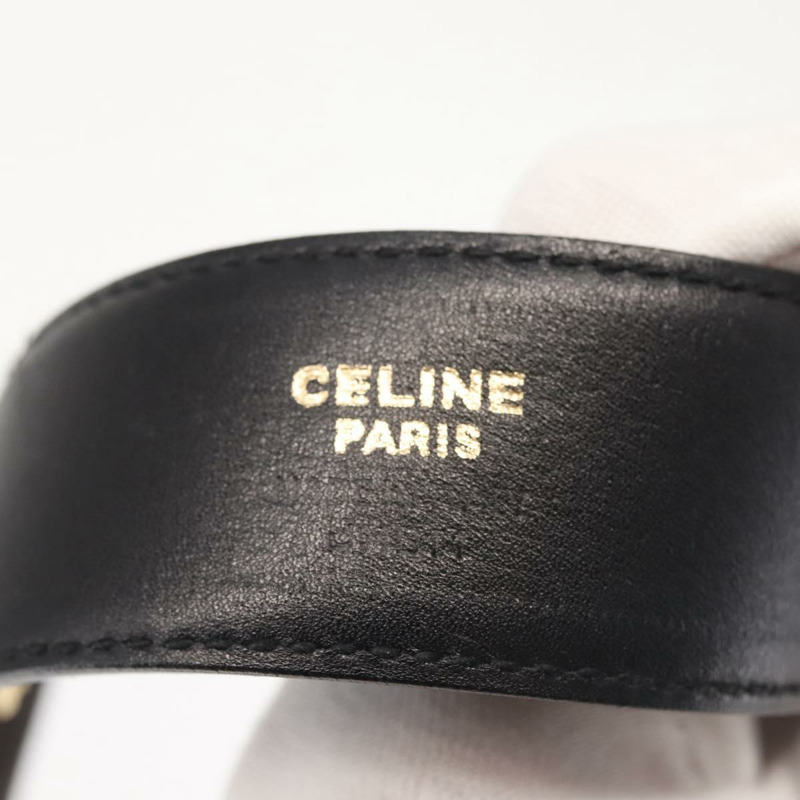 【日本直送】CELINE 皮帶 絨面革 32.3 英吋 黑金色 正品 145558-8