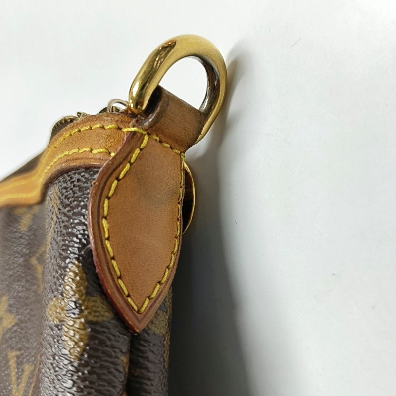 LOUIS VUITTON PALERMO 小號 棕色塗層帆布老花餃子包單肩包手提包 金色五金 可拆卸肩帶-11