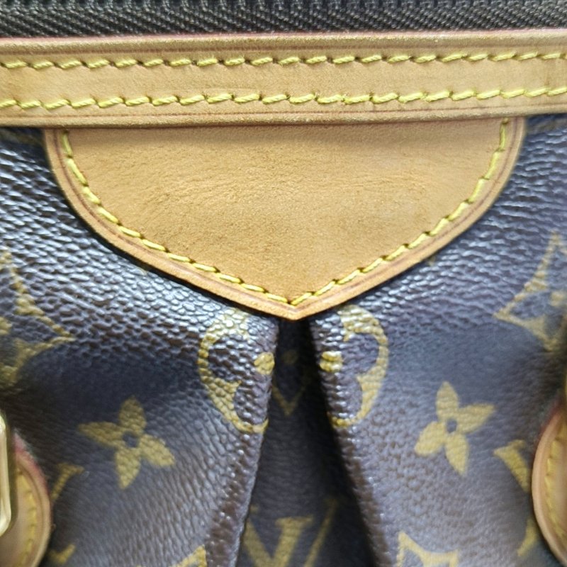 LOUIS VUITTON PALERMO 小號 棕色塗層帆布老花餃子包單肩包手提包 金色五金 可拆卸肩帶-13