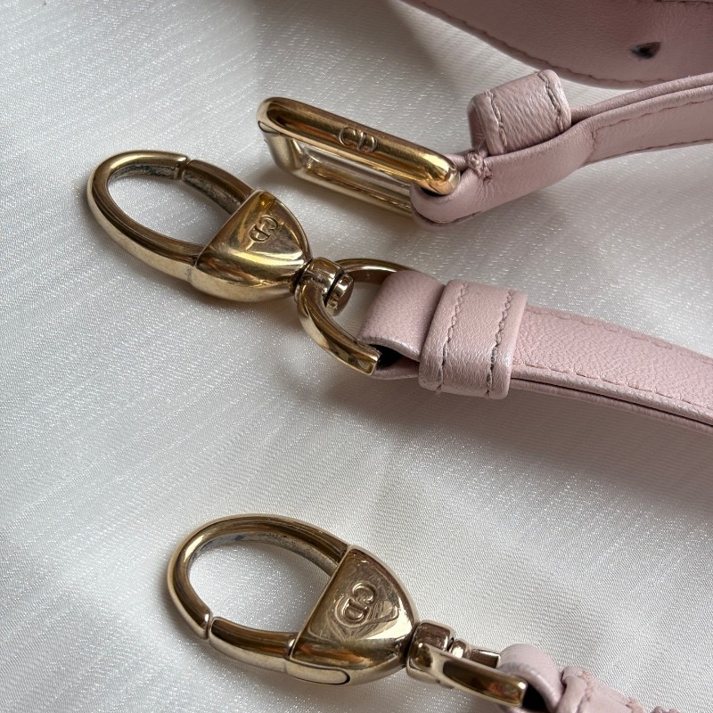 Dior Lady dior 五格戴妃 粉色金扣 羊皮手提包肩背包-23
