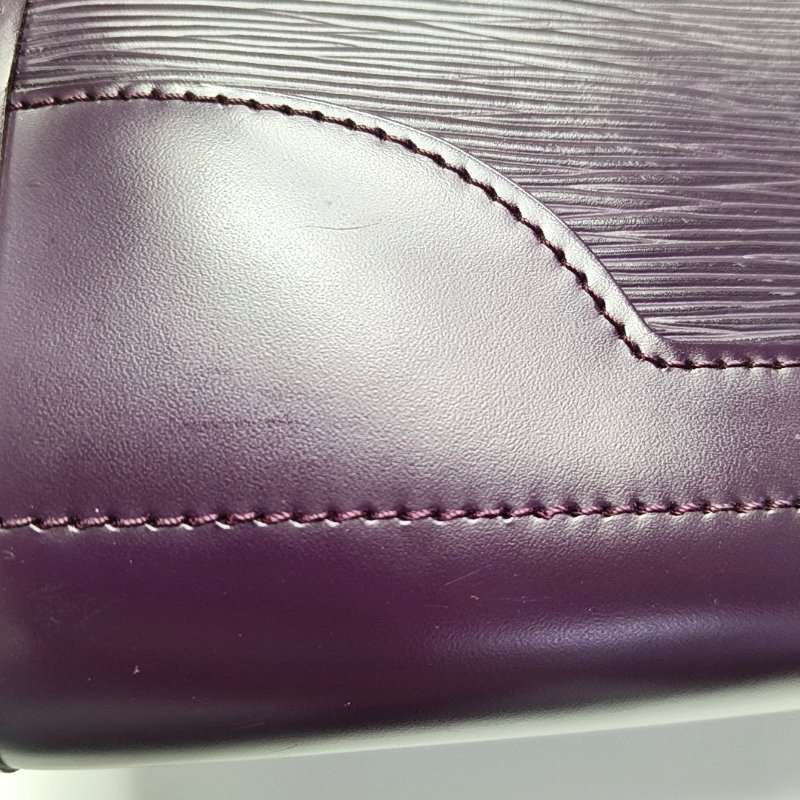 LOUIS VUITTON MADELEINE 小號紫色EPI牛皮水波紋手提包單肩包 銀色五金-7