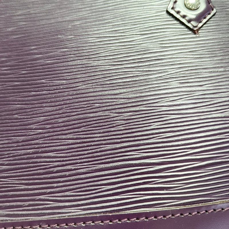 LOUIS VUITTON MADELEINE 小號紫色EPI牛皮水波紋手提包單肩包 銀色五金-9