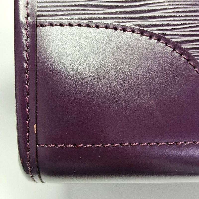 LOUIS VUITTON MADELEINE 小號紫色EPI牛皮水波紋手提包單肩包 銀色五金-13