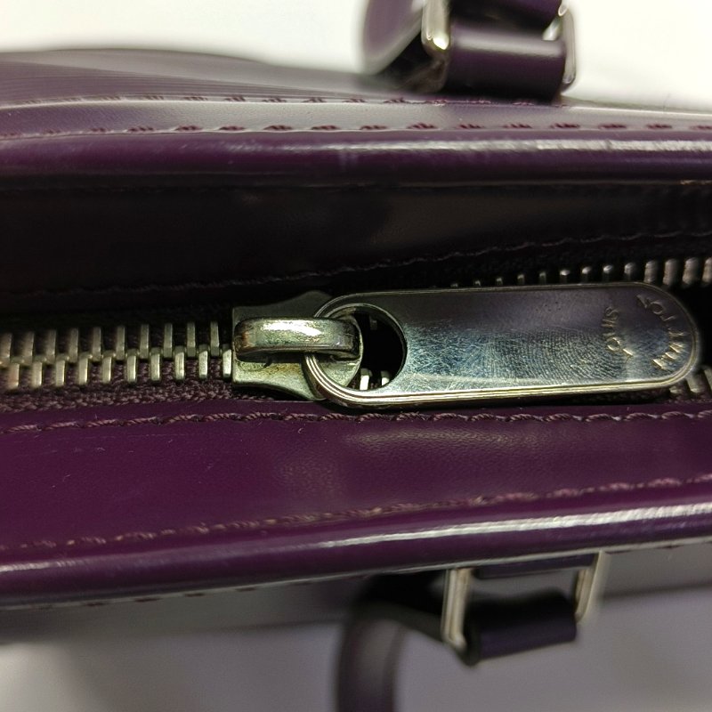 LOUIS VUITTON MADELEINE 小號紫色EPI牛皮水波紋手提包單肩包 銀色五金-18