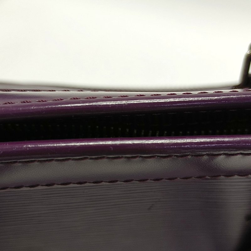 LOUIS VUITTON MADELEINE 小號紫色EPI牛皮水波紋手提包單肩包 銀色五金-19