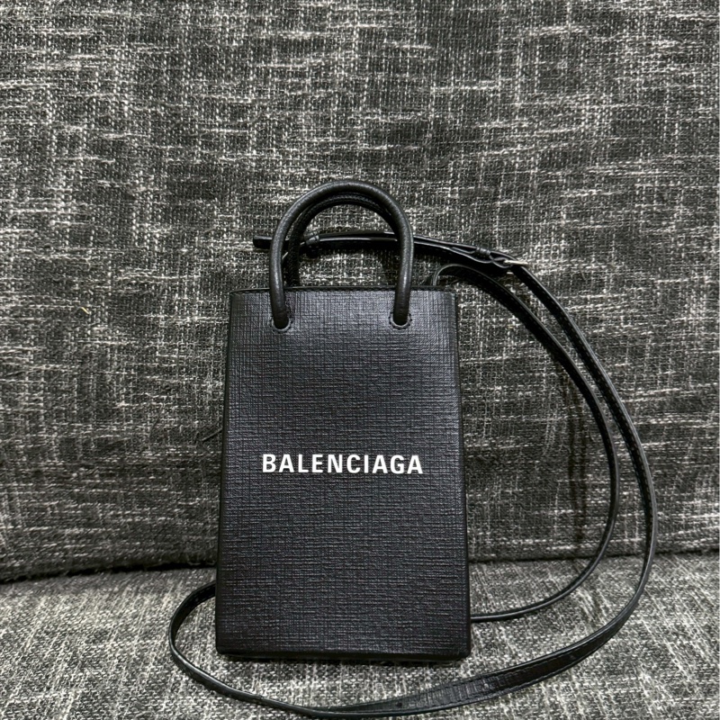 巴黎世家黑色手機包-0