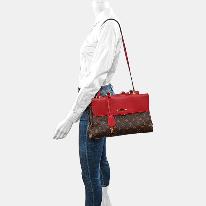 LOUIS VUITTON VENUS 棕色塗層帆布老花單肩包手提包斜背包 金色五金 可拆卸肩帶-1