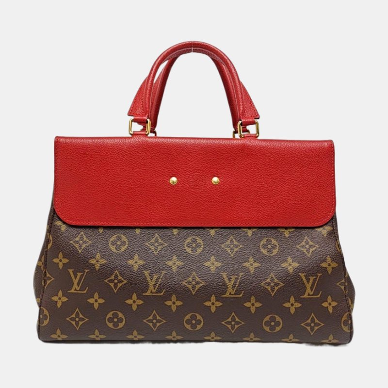 LOUIS VUITTON VENUS 棕色塗層帆布老花單肩包手提包斜背包 金色五金 可拆卸肩帶-4