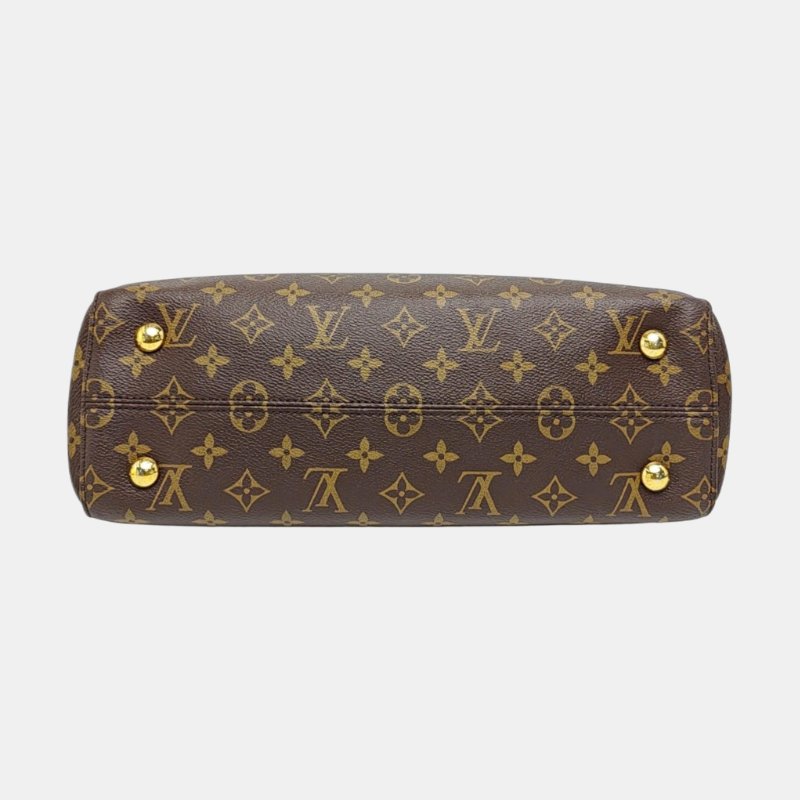 LOUIS VUITTON VENUS 棕色塗層帆布老花單肩包手提包斜背包 金色五金 可拆卸肩帶-5