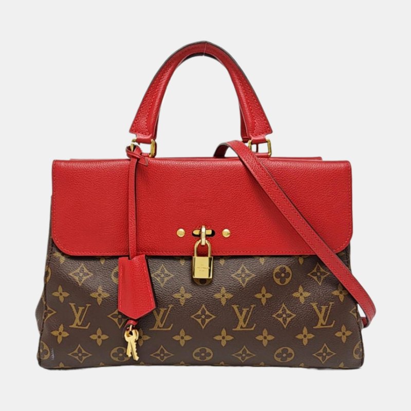 LOUIS VUITTON VENUS 棕色塗層帆布老花單肩包手提包斜背包 金色五金 可拆卸肩帶-7