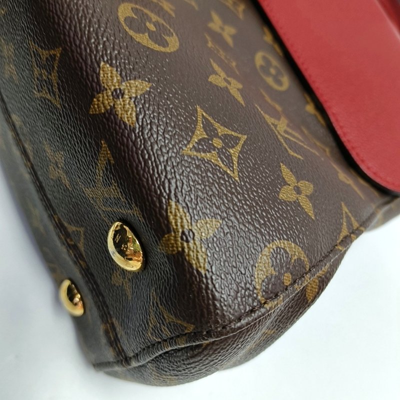 LOUIS VUITTON VENUS 棕色塗層帆布老花單肩包手提包斜背包 金色五金 可拆卸肩帶-11
