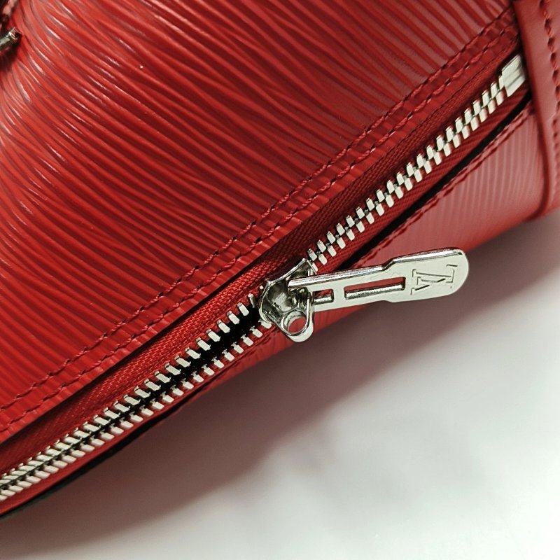 LOUIS VUITTON ALMA 小號 紅色EP​​I牛皮水波紋貝殼包手提包 銀色五金 9.9新-10