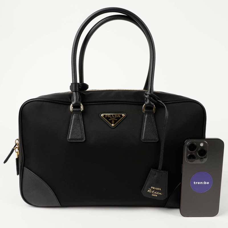 PRADA 大號三角形標誌托特單肩包 1BB114-7