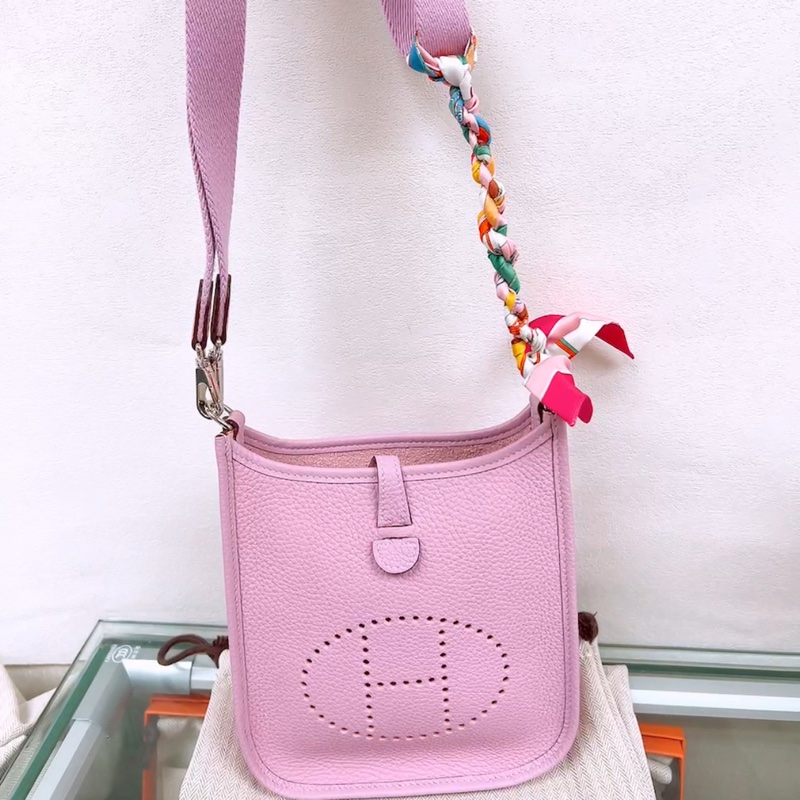 閒置 Hermes mini evelyne 錦葵紫銀扣 U-1