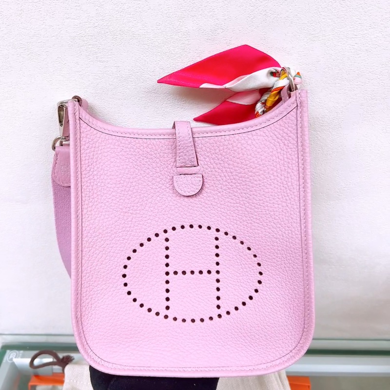 閒置 Hermes mini evelyne 錦葵紫銀扣 U-2