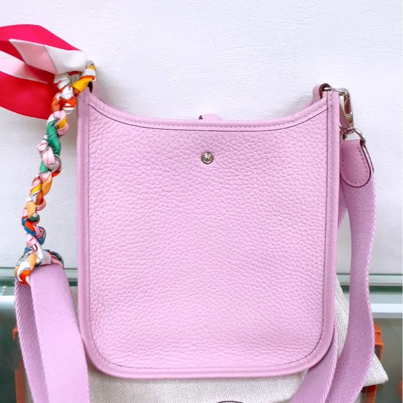 閒置 Hermes mini evelyne 錦葵紫銀扣 U-3
