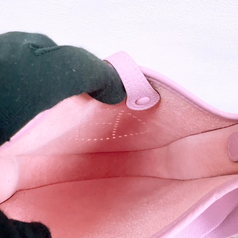 閒置 Hermes mini evelyne 錦葵紫銀扣 U-7