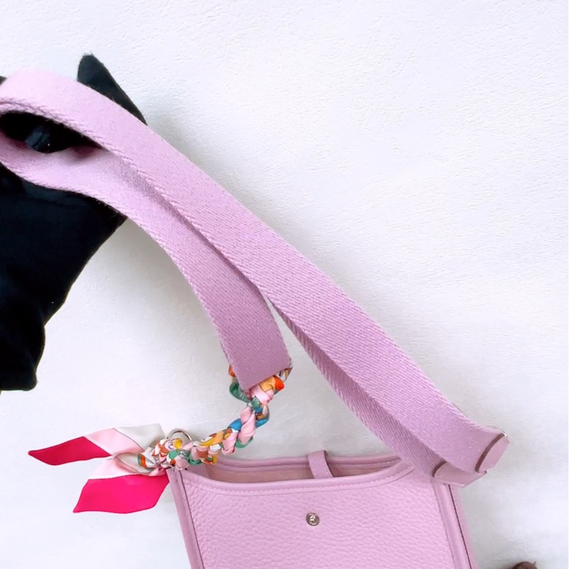 閒置 Hermes mini evelyne 錦葵紫銀扣 U-8