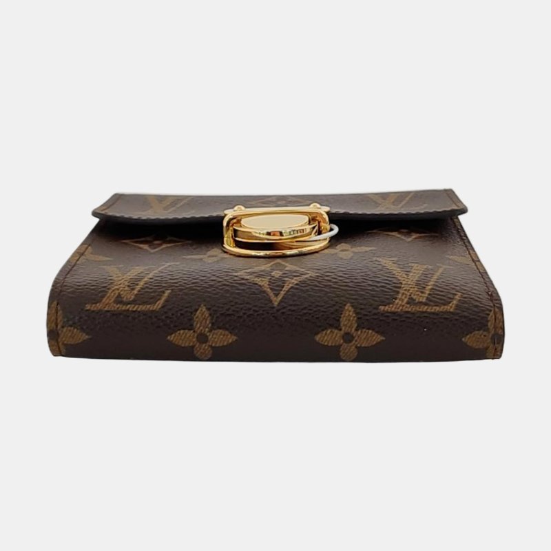 LOUIS VUITTON KOALA 棕色塗層帆布老花皮夾 金色五金-5