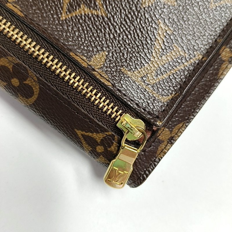 LOUIS VUITTON KOALA 棕色塗層帆布老花皮夾 金色五金-10
