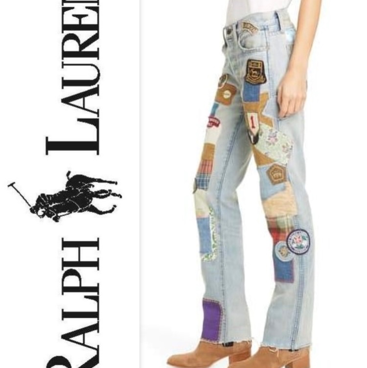 Polo Ralph Lauren 加工破壞留鬚拼布牛仔褲 w25 150/64A-2