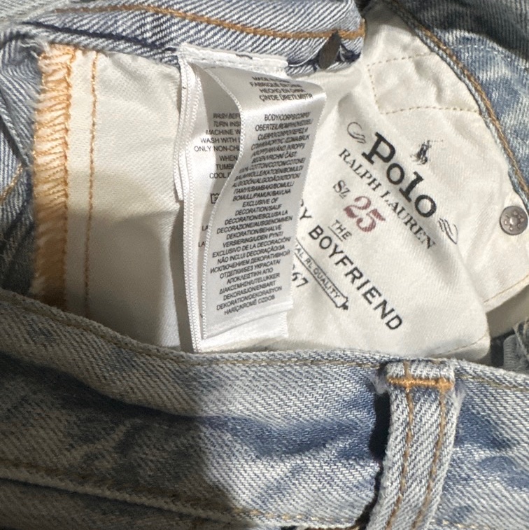 Polo Ralph Lauren 加工破壞留鬚拼布牛仔褲 w25 150/64A-5