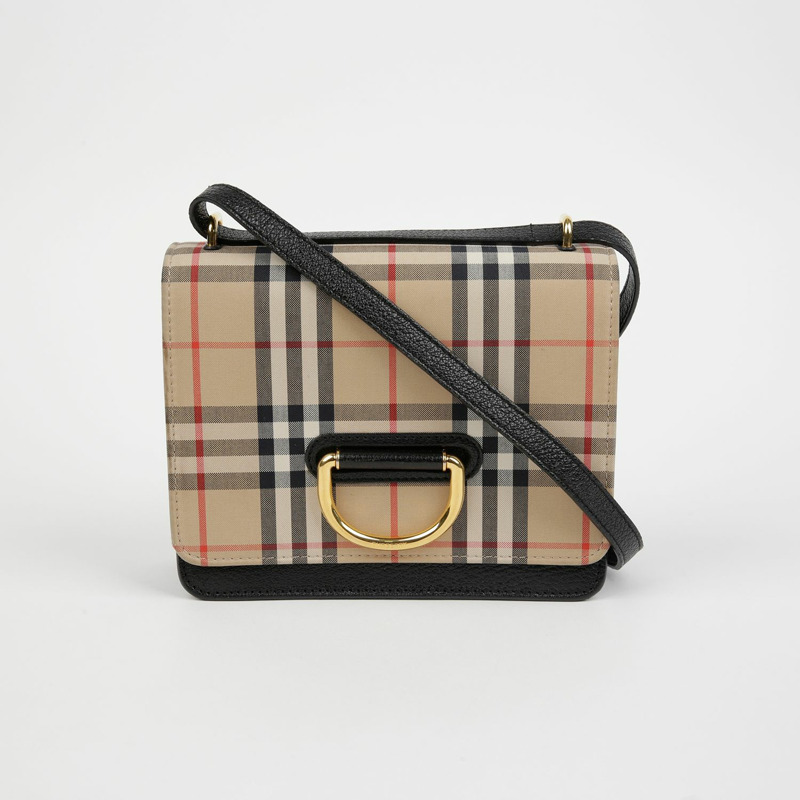 BURBERRY 復古格紋D形環單肩包 8010544-1