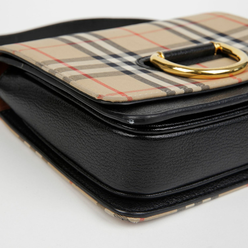 BURBERRY 復古格紋D形環單肩包 8010544-9