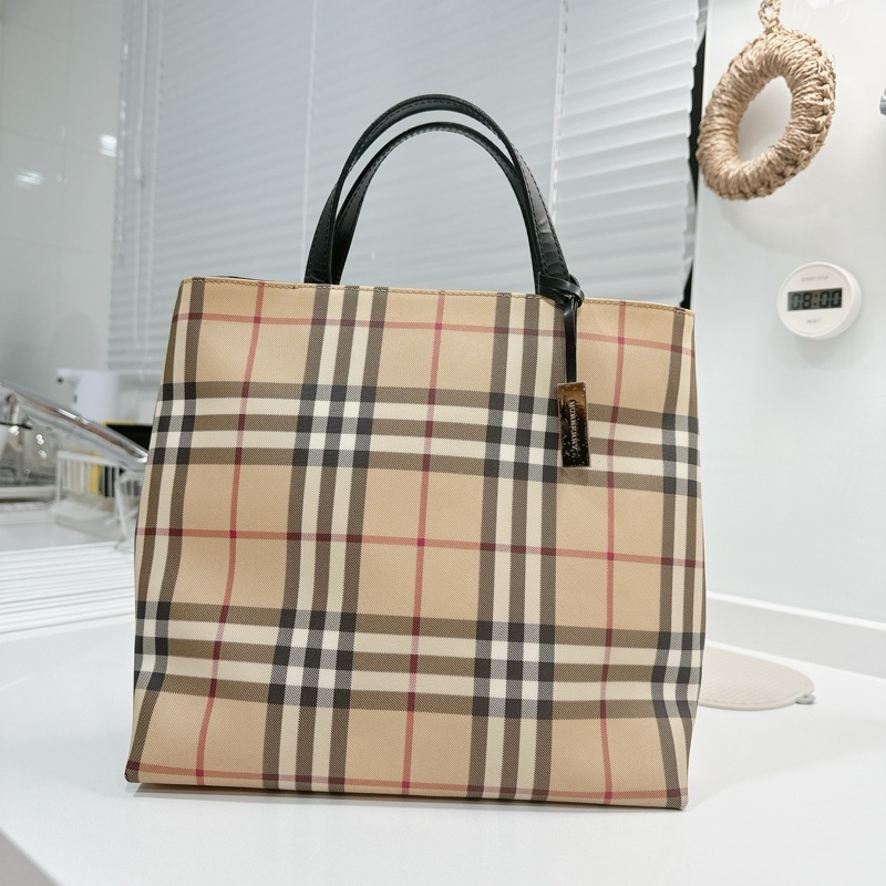 BURBERRY Nova 經典格紋手提包 PVC 133131｜絕版珍藏款-0