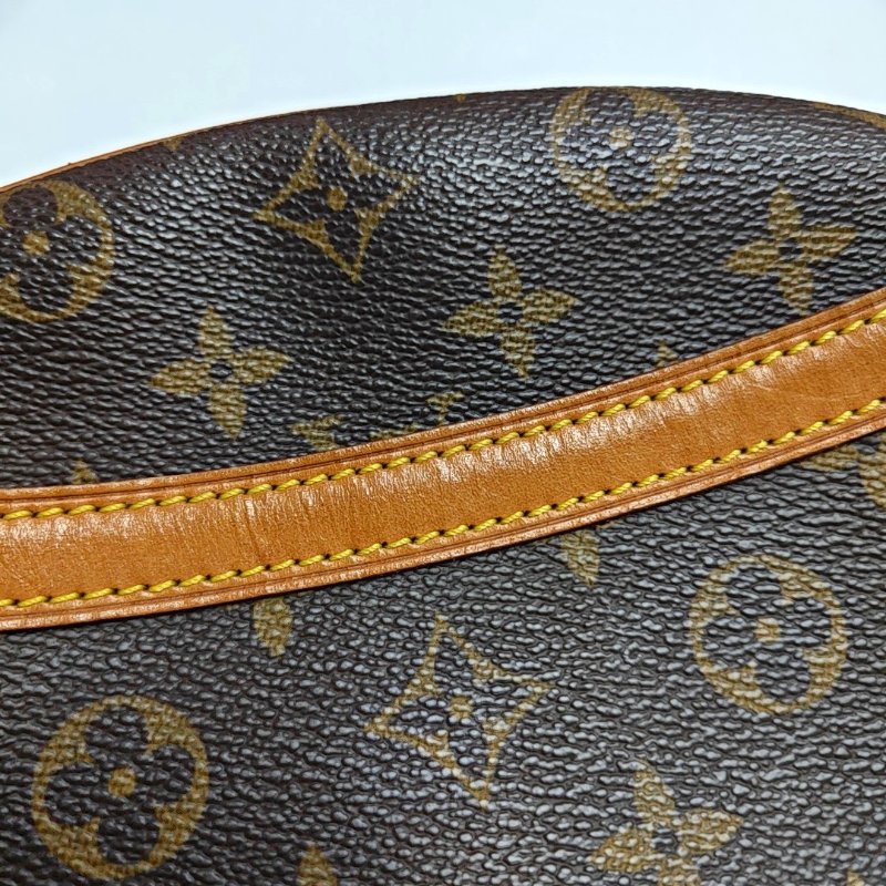 LOUIS VUITTON BLOIS 小號 棕色塗層帆布老花蘋果包斜背包單肩包 金色五金-8