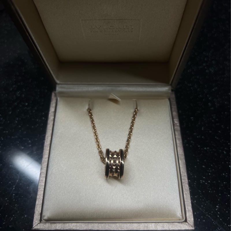 BVLGARI（寶格麗）18K玫瑰金 玫瑰金 B.ZEROlrock 鉚釘 彈簧項鏈18K-0