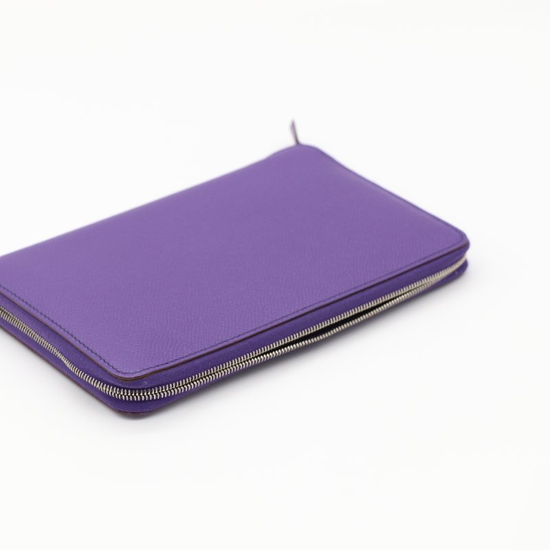 【超級新♥️CP 精選🌟小編推薦】Hermès 愛馬仕 夢幻紫 牛皮 稀有大尺寸 錢包 長夾-3