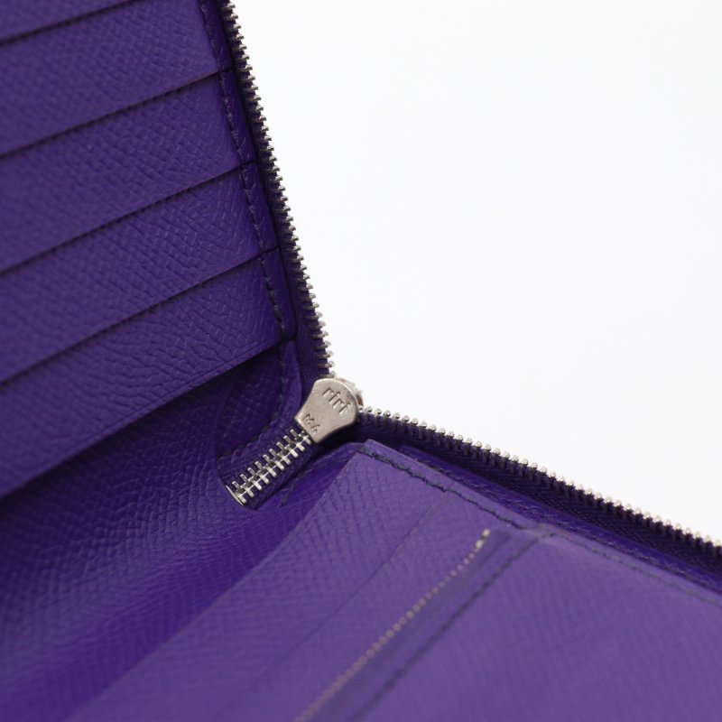 【超級新♥️CP 精選🌟小編推薦】Hermès 愛馬仕 夢幻紫 牛皮 稀有大尺寸 錢包 長夾-7