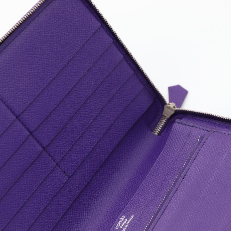 【超級新♥️CP 精選🌟小編推薦】Hermès 愛馬仕 夢幻紫 牛皮 稀有大尺寸 錢包 長夾-9