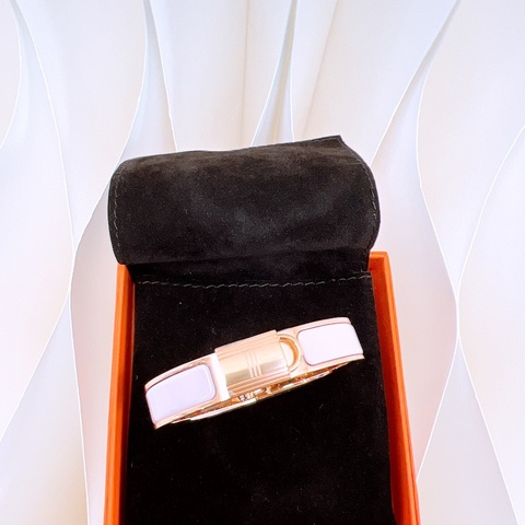閒置 Hermes clic cadenas PM 粉色玫瑰金手環