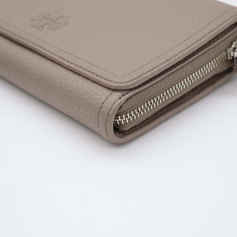 超級新♥️ Tory Burch 大象灰 牛皮 肩帶錢包 WOC 手拿包-7