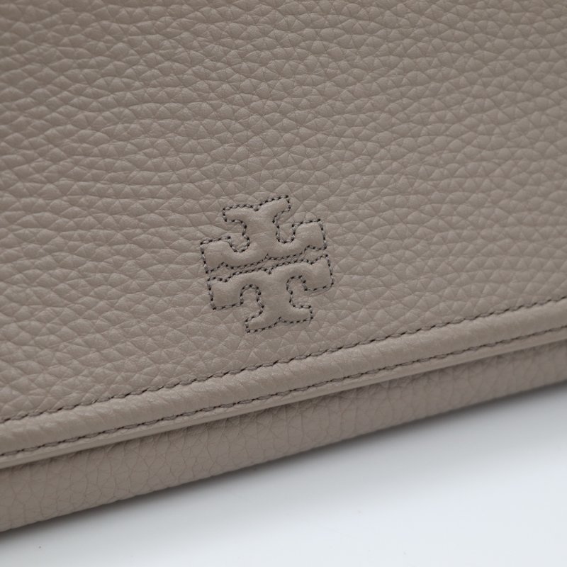 超級新♥️ Tory Burch 大象灰 牛皮 肩帶錢包 WOC 手拿包-8