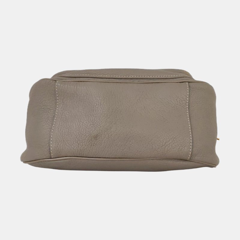 LOUIS VUITTON LE SUPERBE 灰色牛皮鉚釘單肩包手提包 金色五金 可拆卸肩帶-5