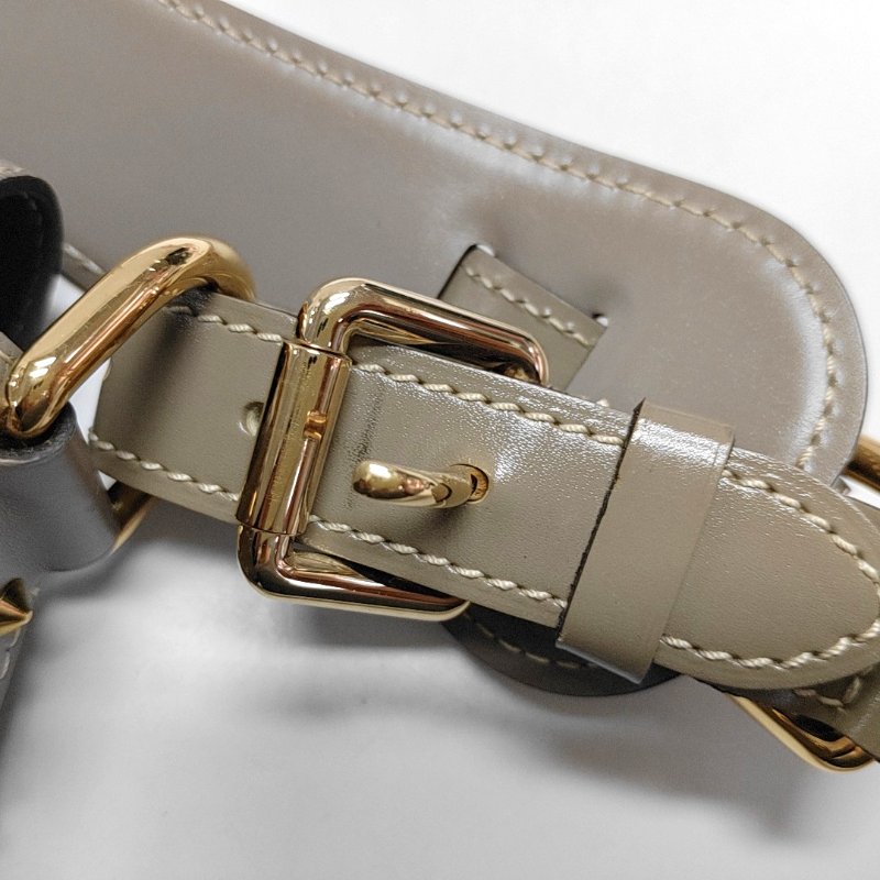 LOUIS VUITTON LE SUPERBE 灰色牛皮鉚釘單肩包手提包 金色五金 可拆卸肩帶-13