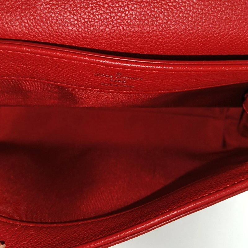 LOUIS VUITTON LOCKME BB 紅色牛皮單肩包手提包 銀色五金 可拆卸肩帶-6