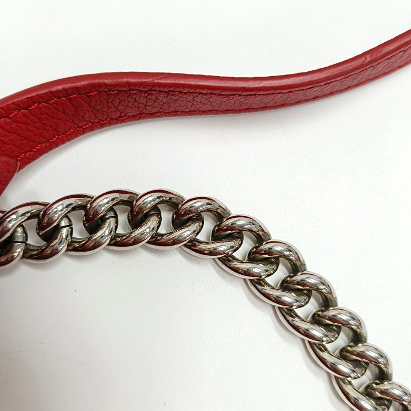 LOUIS VUITTON LOCKME BB 紅色牛皮單肩包手提包 銀色五金 可拆卸肩帶-8