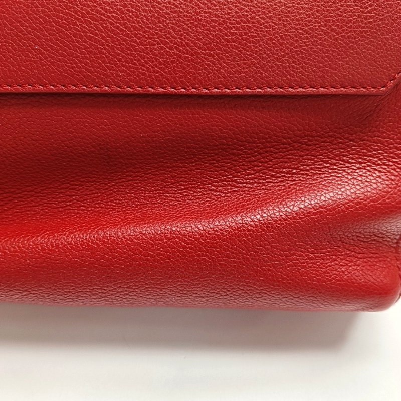 LOUIS VUITTON LOCKME BB 紅色牛皮單肩包手提包 銀色五金 可拆卸肩帶-9